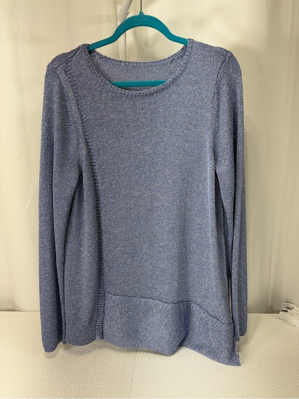 Chico's Heathered Periwinkle Crewneck Sweater 4298